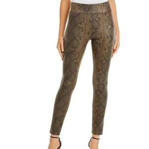 Bagatelle Faux Suede Python Leggings Olive Green Size XS